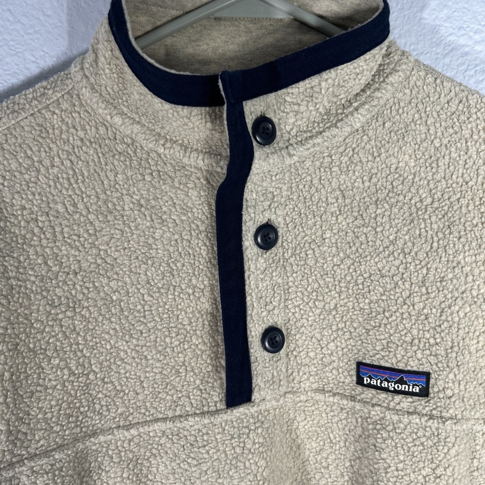 Patagonia Shearling Button Pullover Mens M Natural Fleece Sweater 26140 2022 - Picture 3 of 11